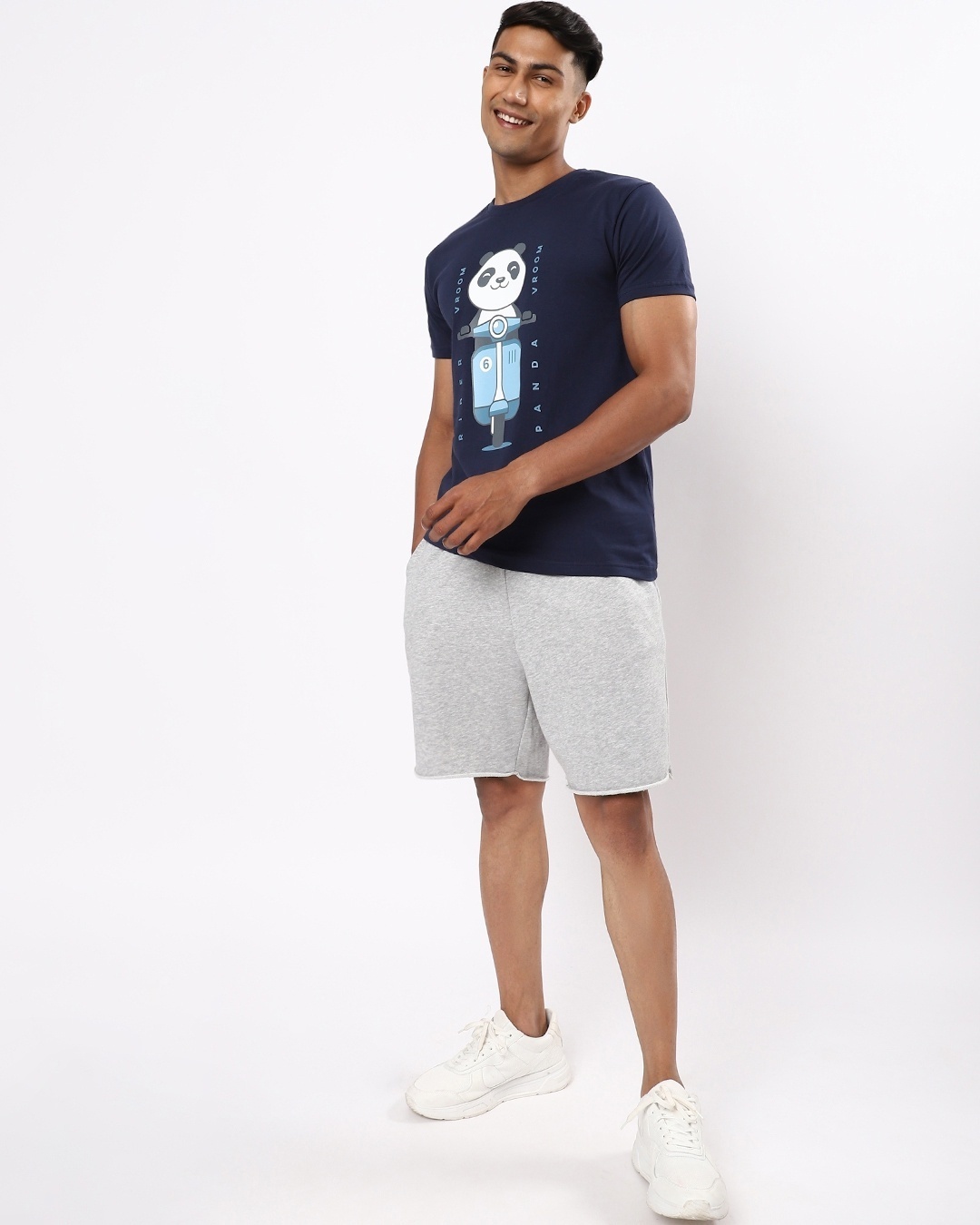 Shop Men's Blue Rider Vroom Panda T-shirt-Full