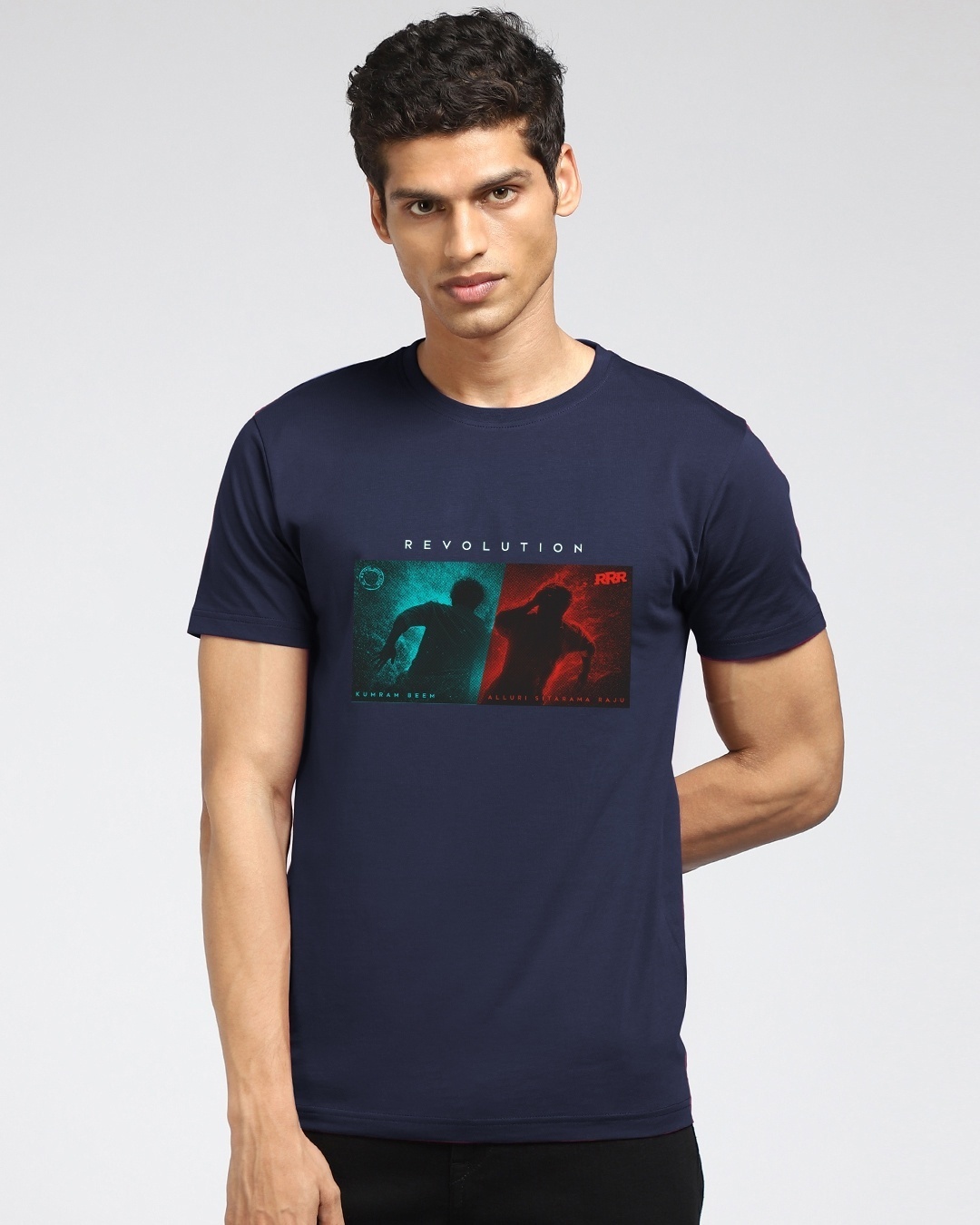 Shop Men's Blue RRR Revolution Printed T-shirt-Front