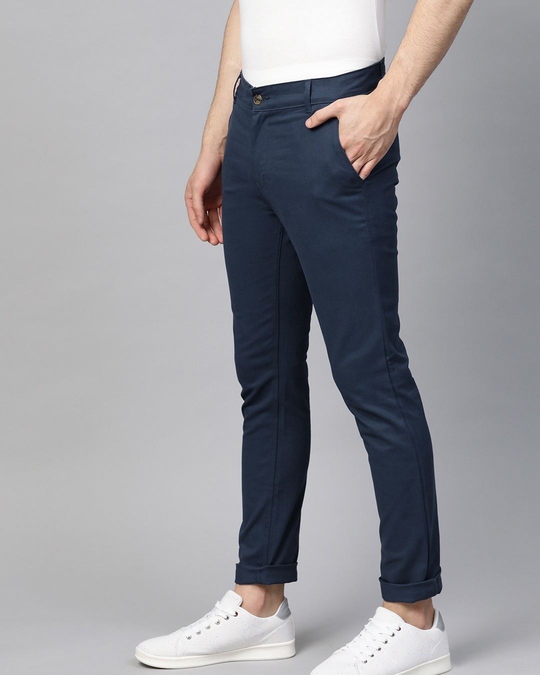 Shop Men's Blue Slim Fit Chinos-Design
