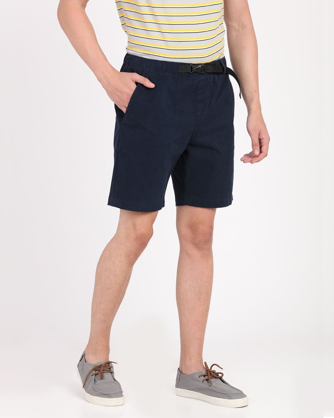 Buy Men's Blue Slim Fit Cotton Shorts for Men Blue Online at Bewakoof