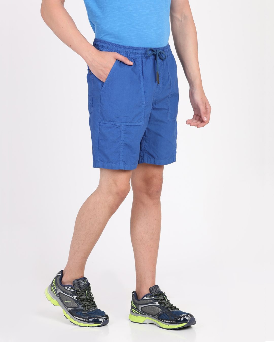 Buy Men's Blue Slim Fit Cotton Shorts for Men Blue Online at Bewakoof