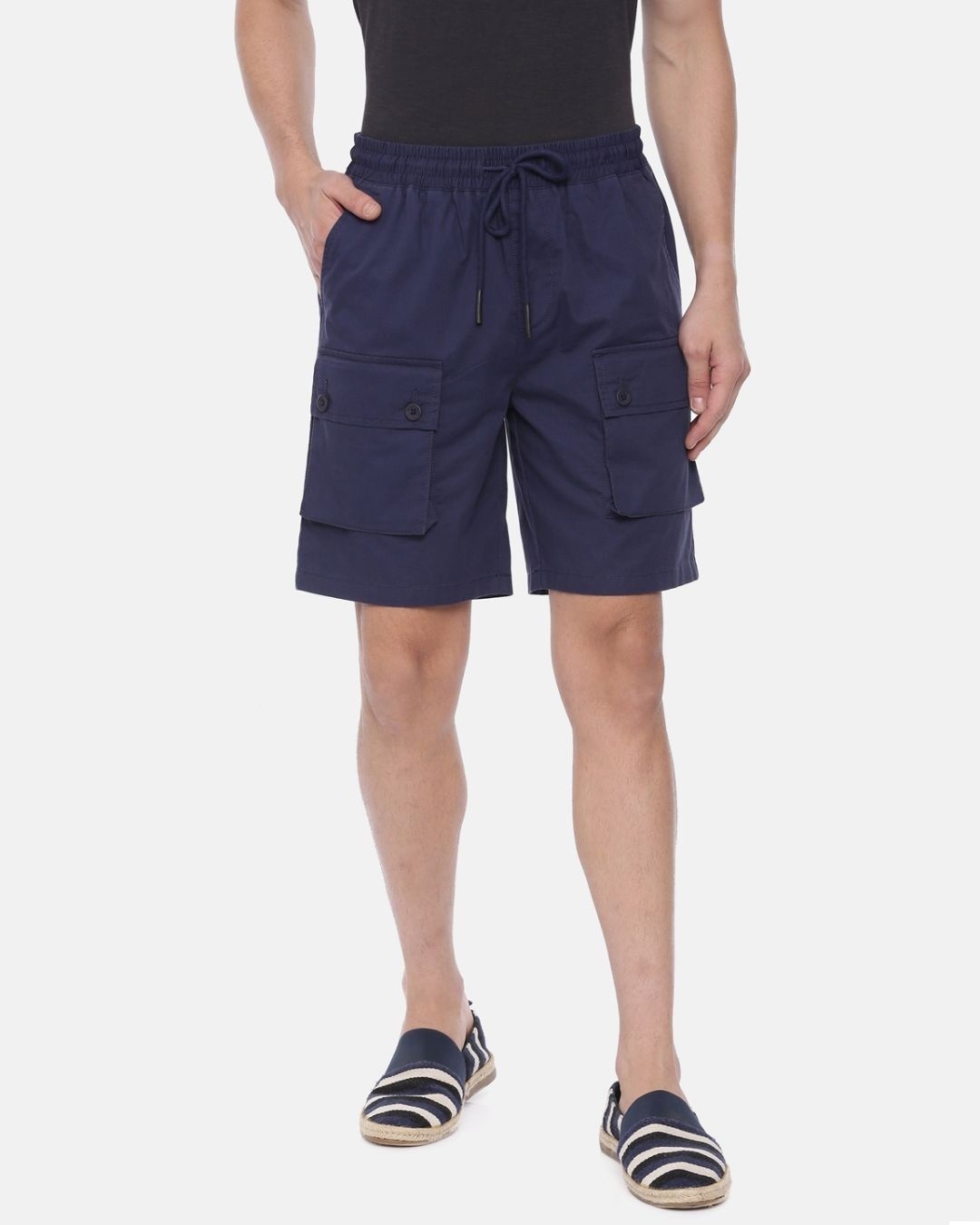 Buy Men's Blue Slim Fit Cotton Shorts for Men Blue Online at Bewakoof