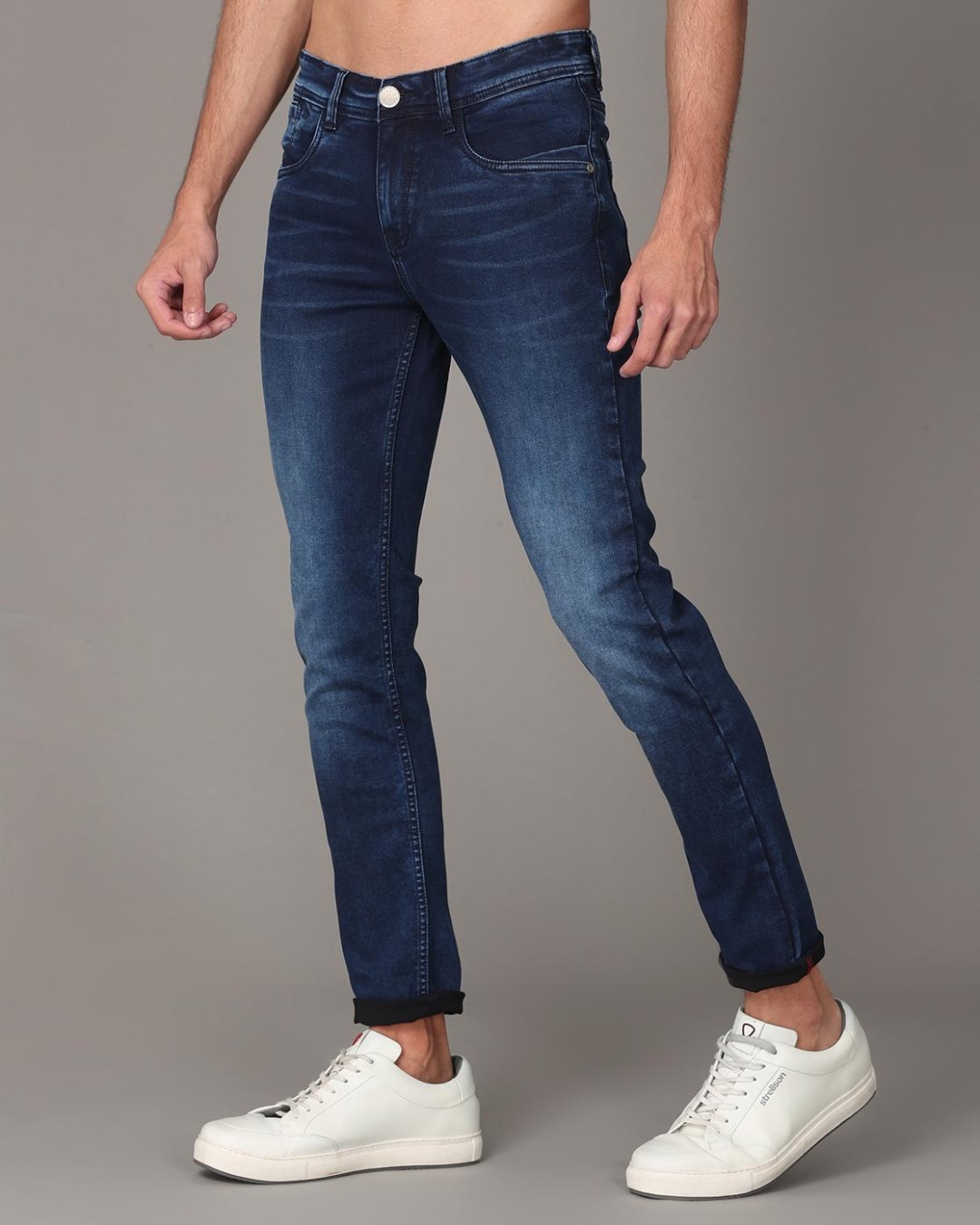 Buy Mens Blue Slim Fit Jeans For Men Blue Online At Bewakoof 5170