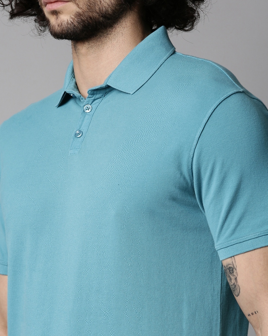 Shop Men's Blue Slim Fit Polo Tshirt-Full