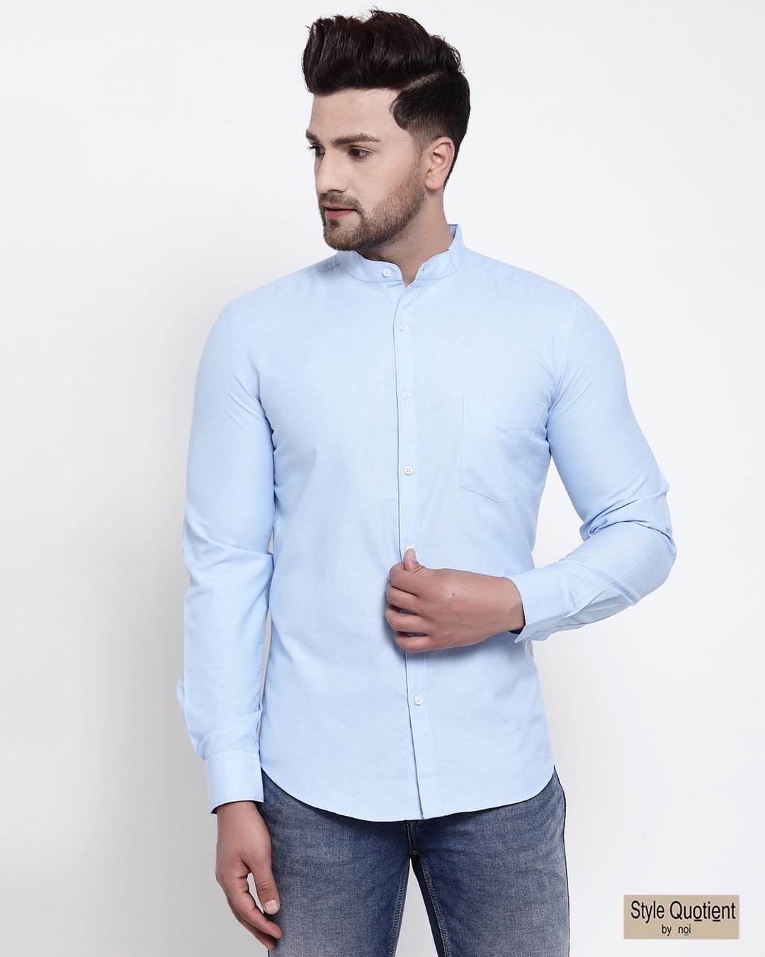 Shop Men's Blue Solid Shirt-Front