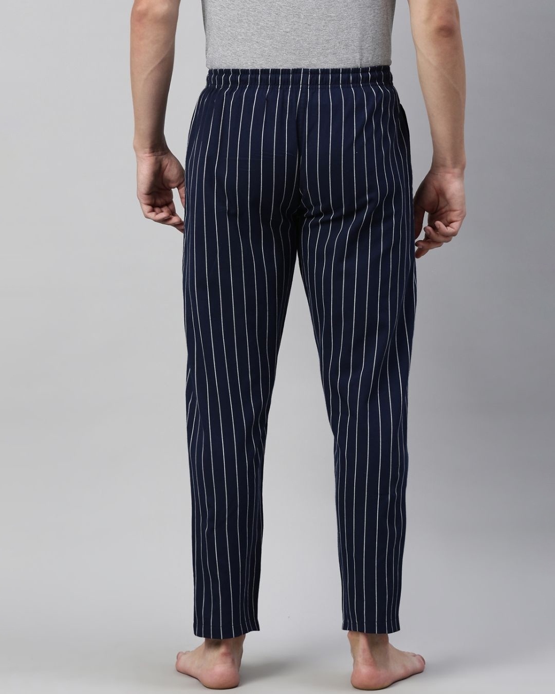 Shop Men's Blue Striped Cotton Pyjamas-Design