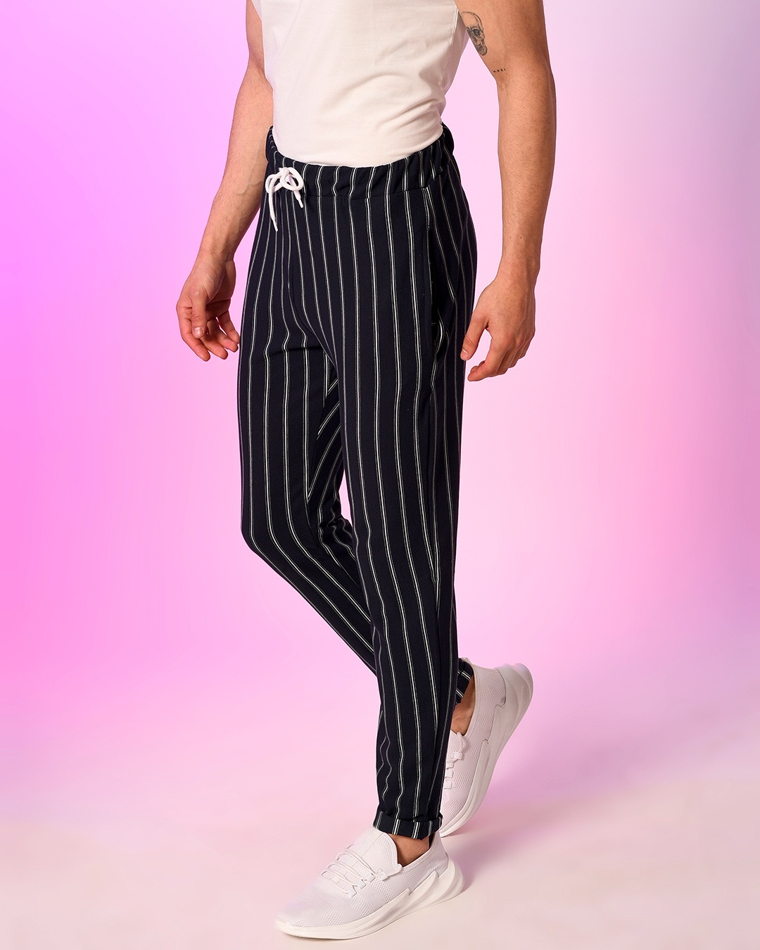 blue drawstring joggers
