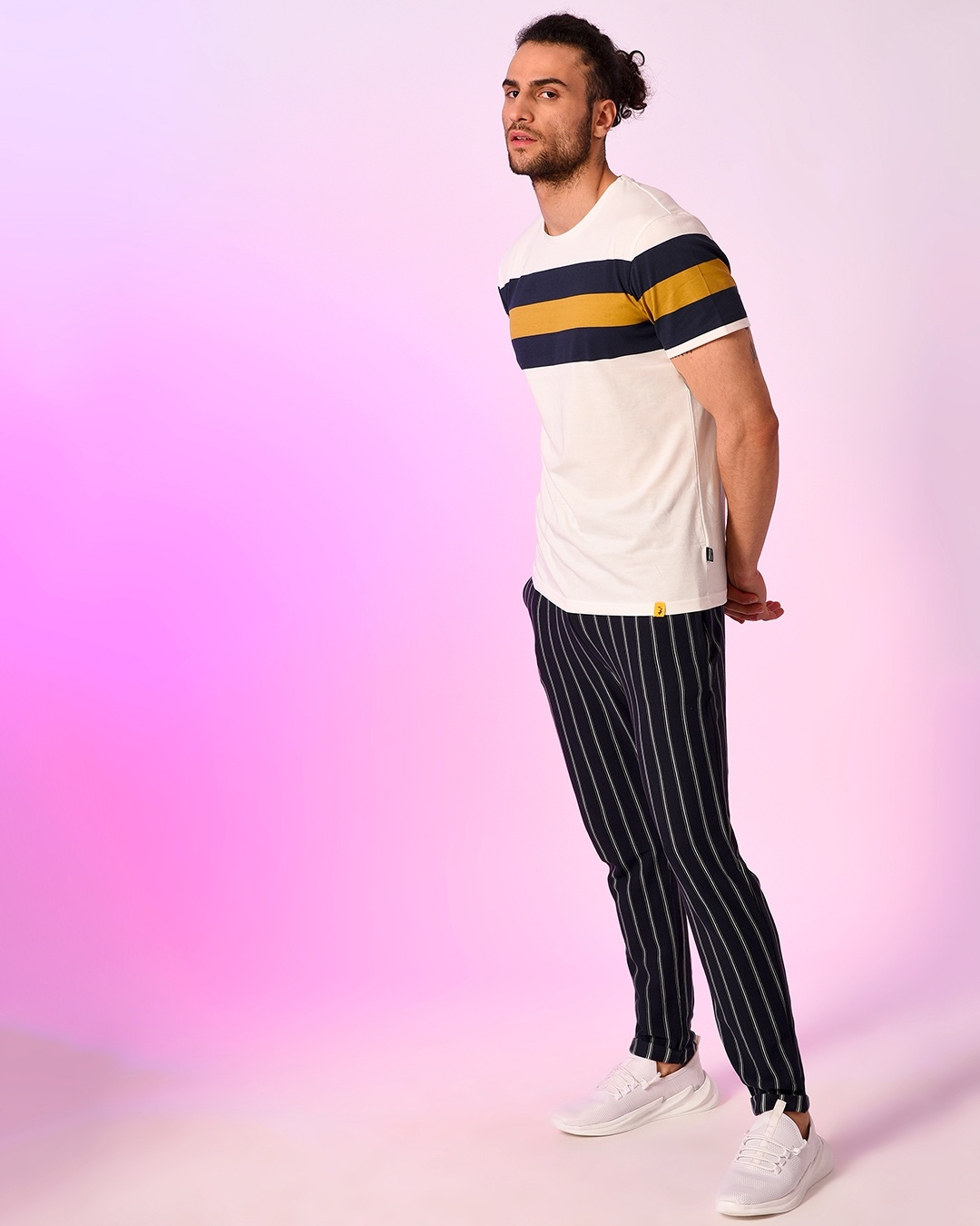 blue drawstring joggers