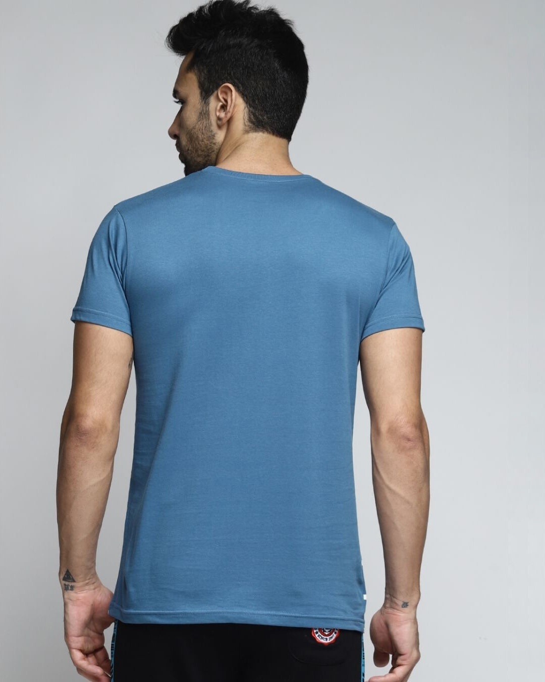 Shop Men's Blue Striped T-shirt