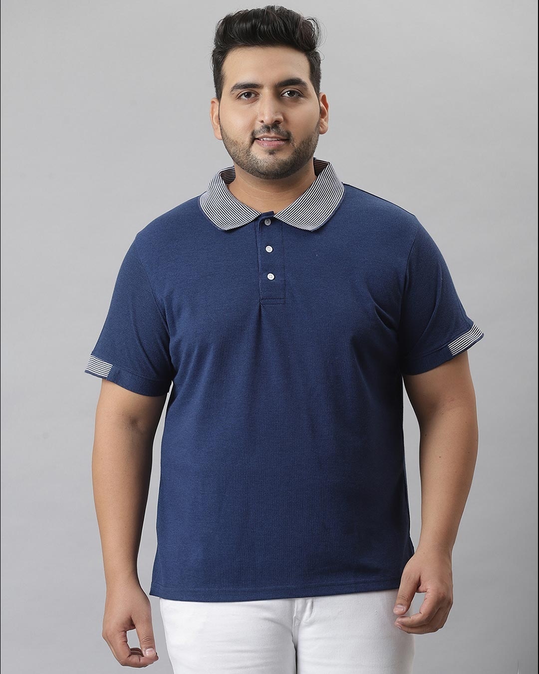 Shop Men's Blue Stylish Half Sleeve Casual T-shirt-Front