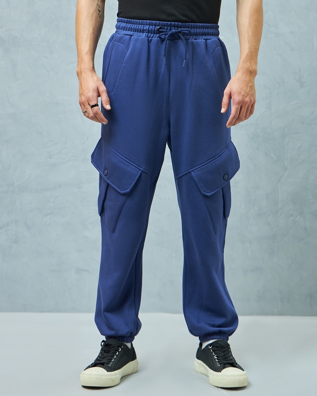 Men's Loose Fit Street Style Drawstring Cargo Baggy Pants - Temu