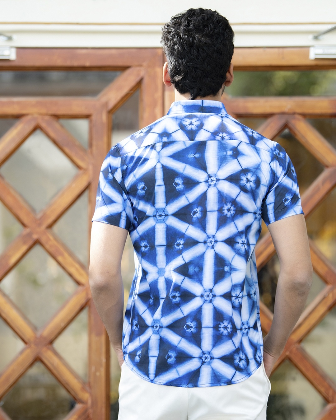 mens blue tie dye shirt