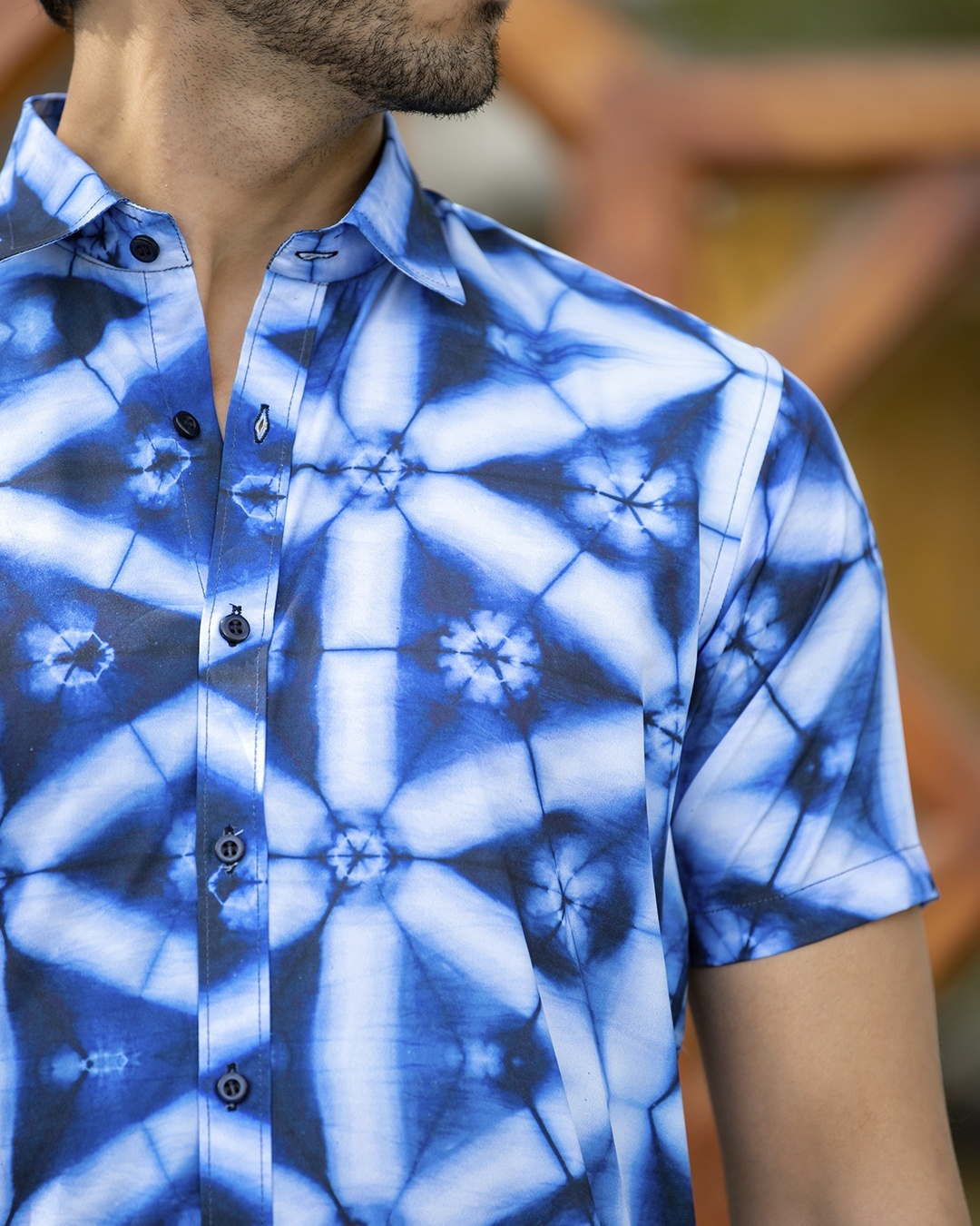 mens blue tie dye shirt