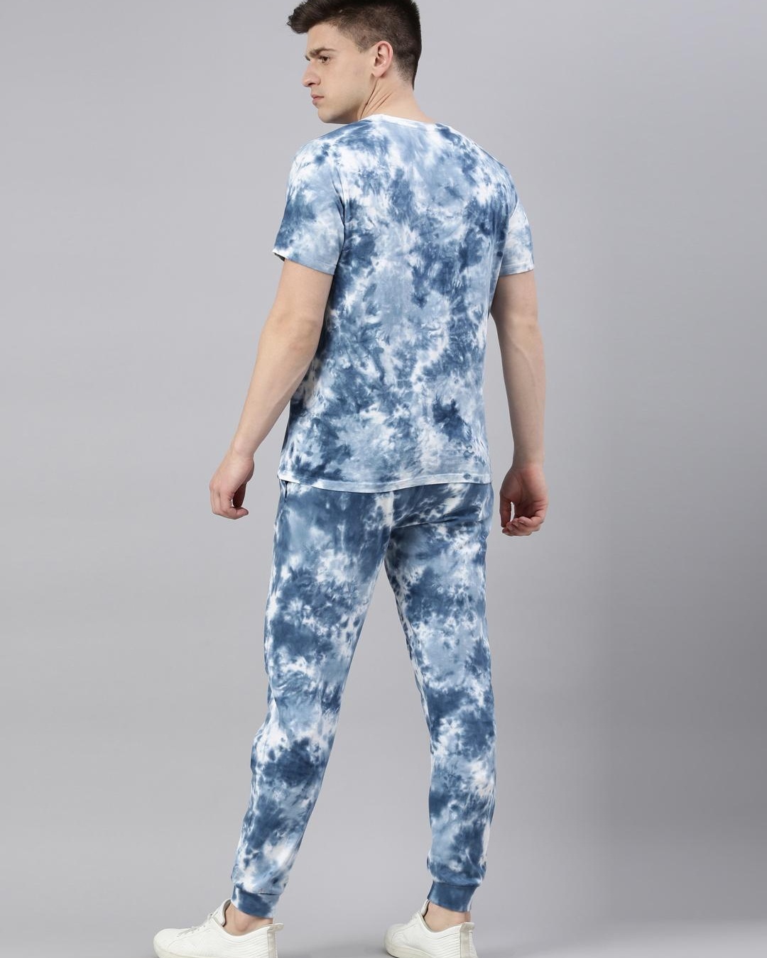mens pink and blue tie dye shirt