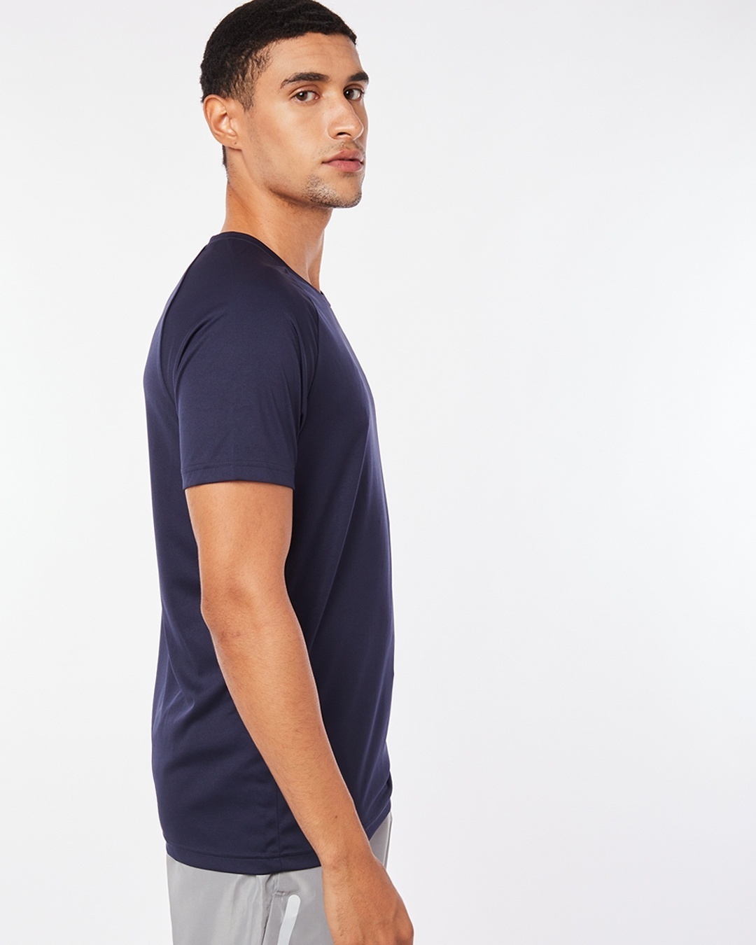 Shop Men's Blue Training Slim Fit T-shirt-Back