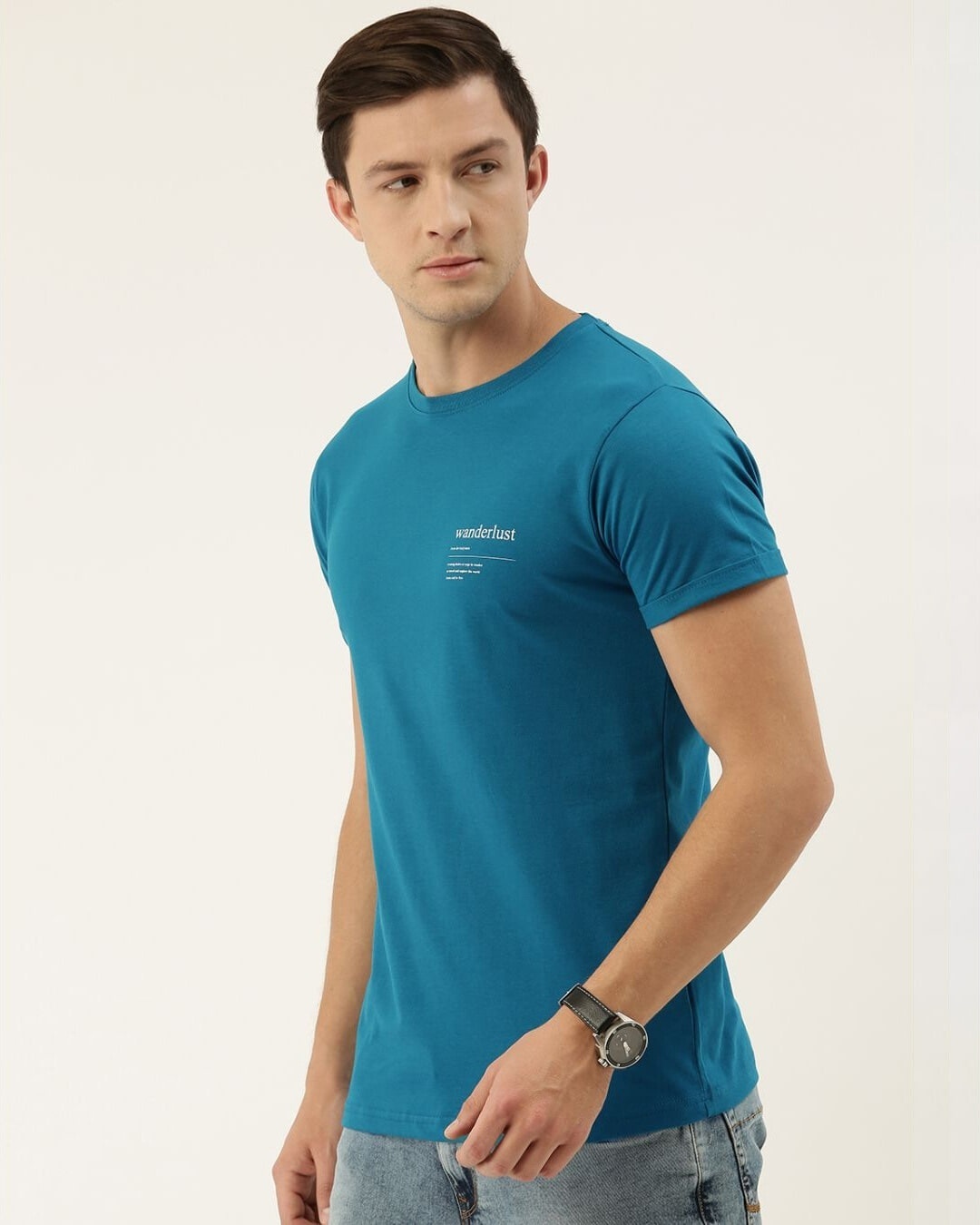Shop Men's Blue Typography T-shirt-Design