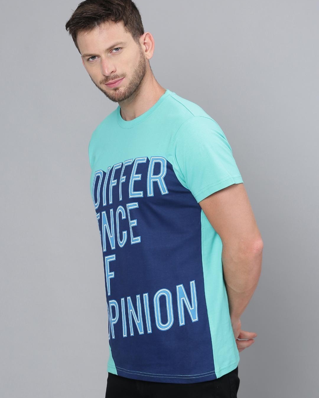 Buy Mens Blue Color Block T Shirt For Men Blue Online At Bewakoof 4666