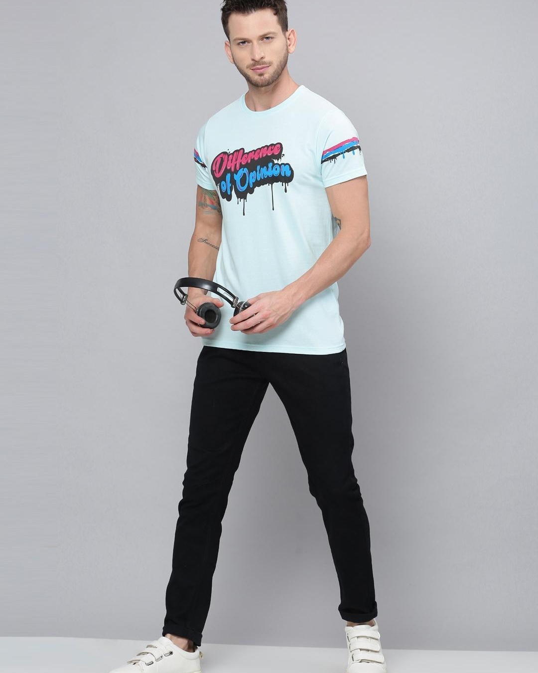 Buy Men's Blue Typography T-shirt for Men Blue Online at Bewakoof