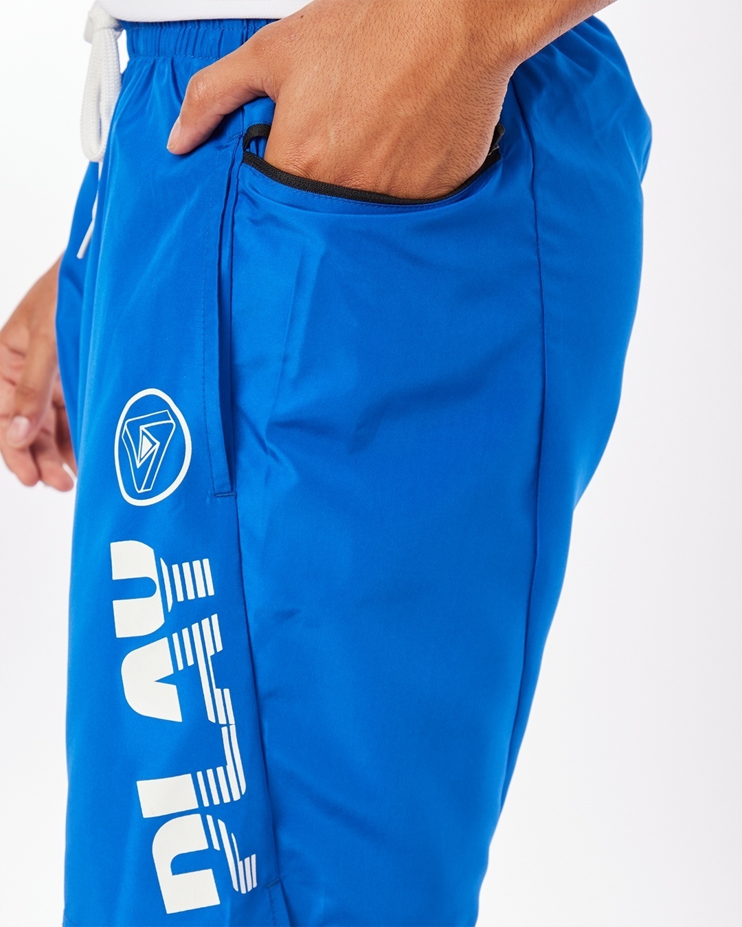 Shop Men's Blue Typography Utlity Shorts