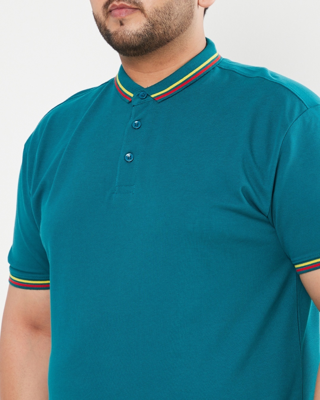 Shop Men's Blue Varsity Plus Size Polo T-shirt