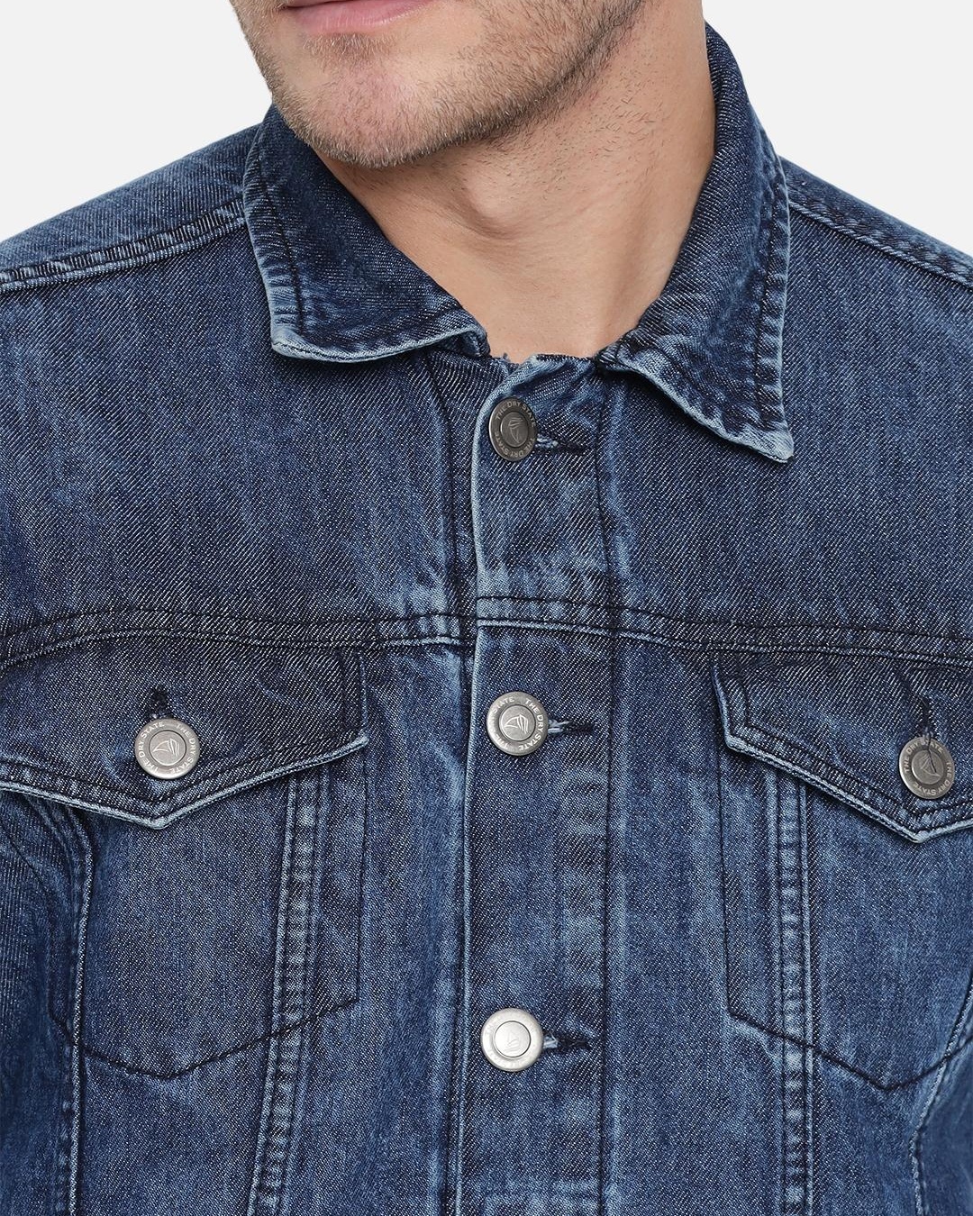 Buy Men's Blue Washed Denim Jacket for Men Blue Online at Bewakoof