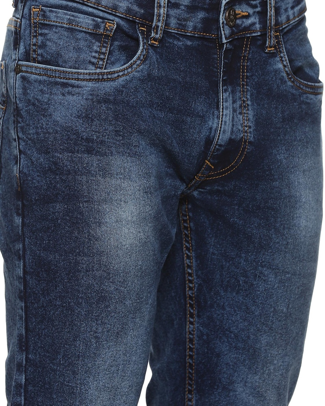 Buy Men's Blue Washed Slim Fit Jeans for Men Blue Online at Bewakoof