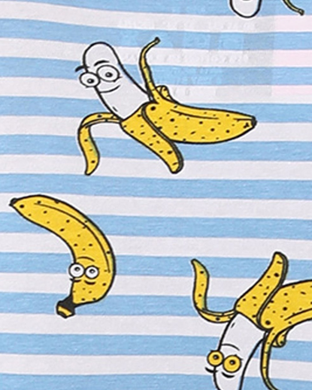 Shop Men's Blue & White All Over Banana Printed Striped Cotton Briefs