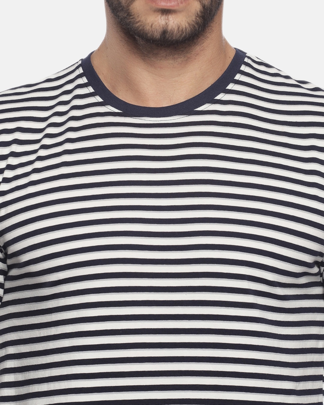 Shop Men's Blue & White Striped T-shirt