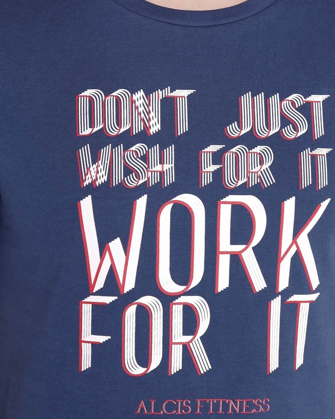 Shop Men's Blue Work for It Typography Slim Fit T-shirt