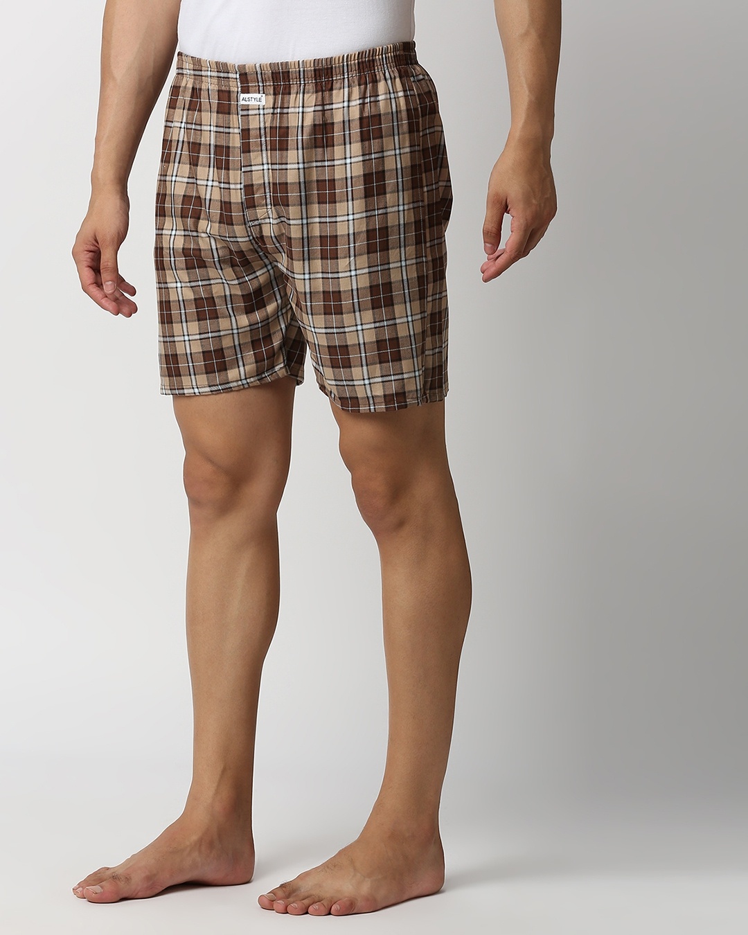 Buy Men's Brown Checked Boxers Online in India at Bewakoof