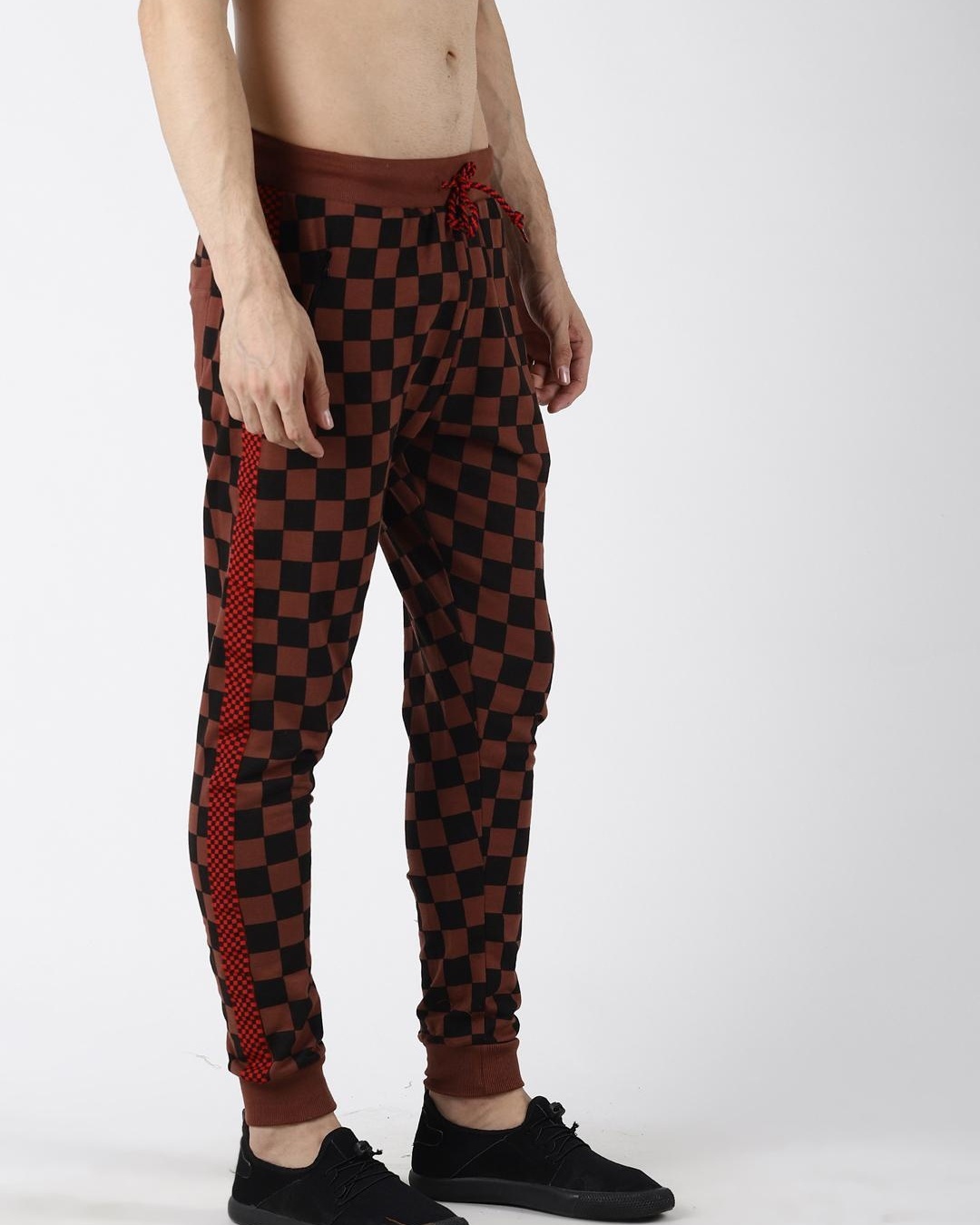 skinny checked joggers