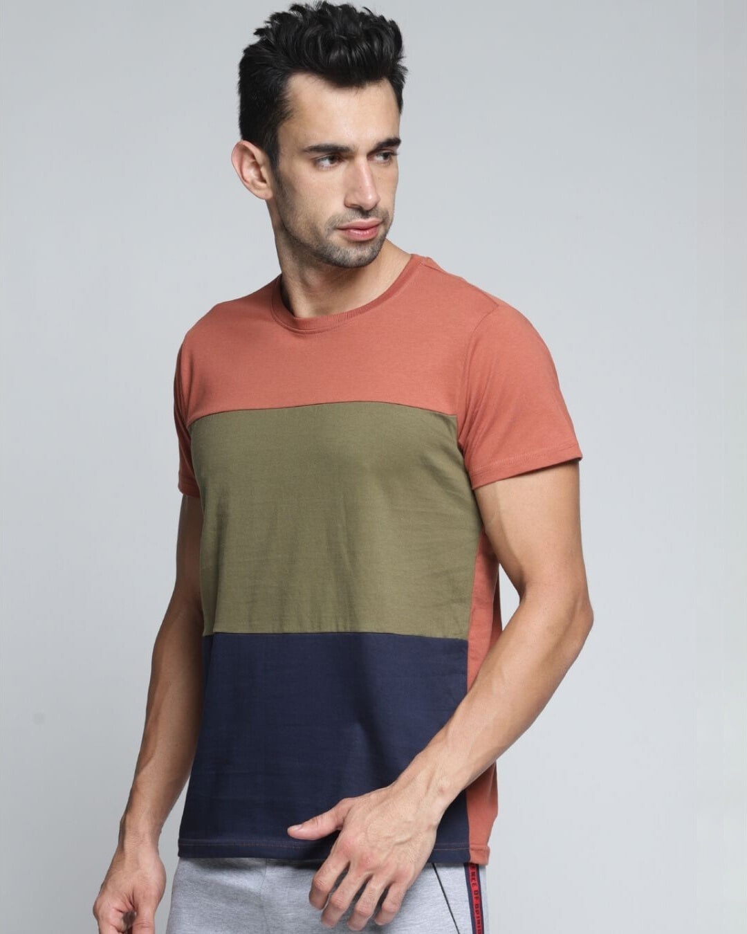 Shop Men's Brown Colourblocked T-shirt