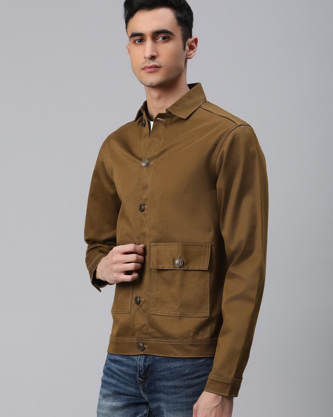 Buy Men's Brown Denim Jacket for Men Brown Online at Bewakoof