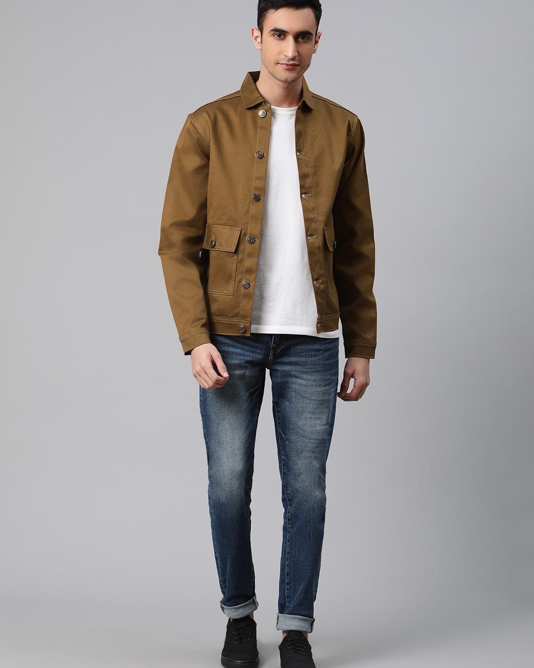 Buy Men's Brown Denim Jacket for Men Brown Online at Bewakoof