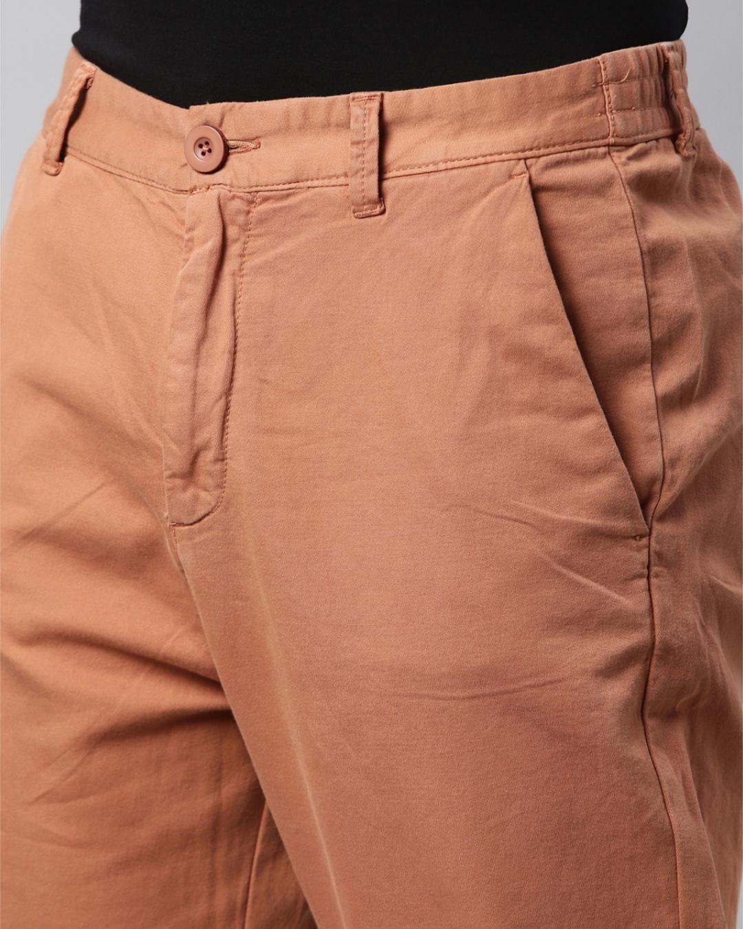 Shop Men's Brown Elasticated Trouser-Full