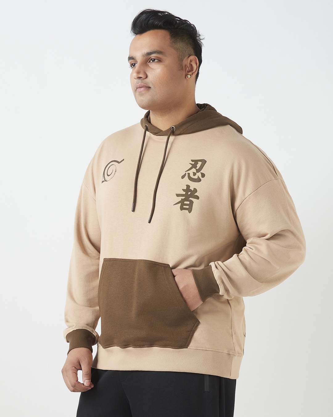 Buy Men's Brown Graphic Printed Oversized Plus Size Hoodies Online at ...