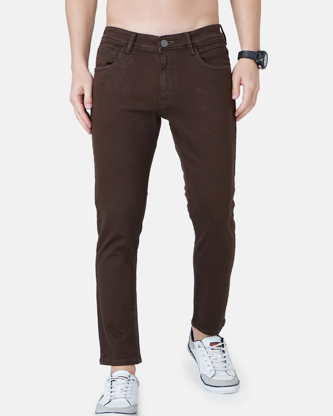 Buy Men's Brown Slim Fit Jeans for Men Brown Online at Bewakoof
