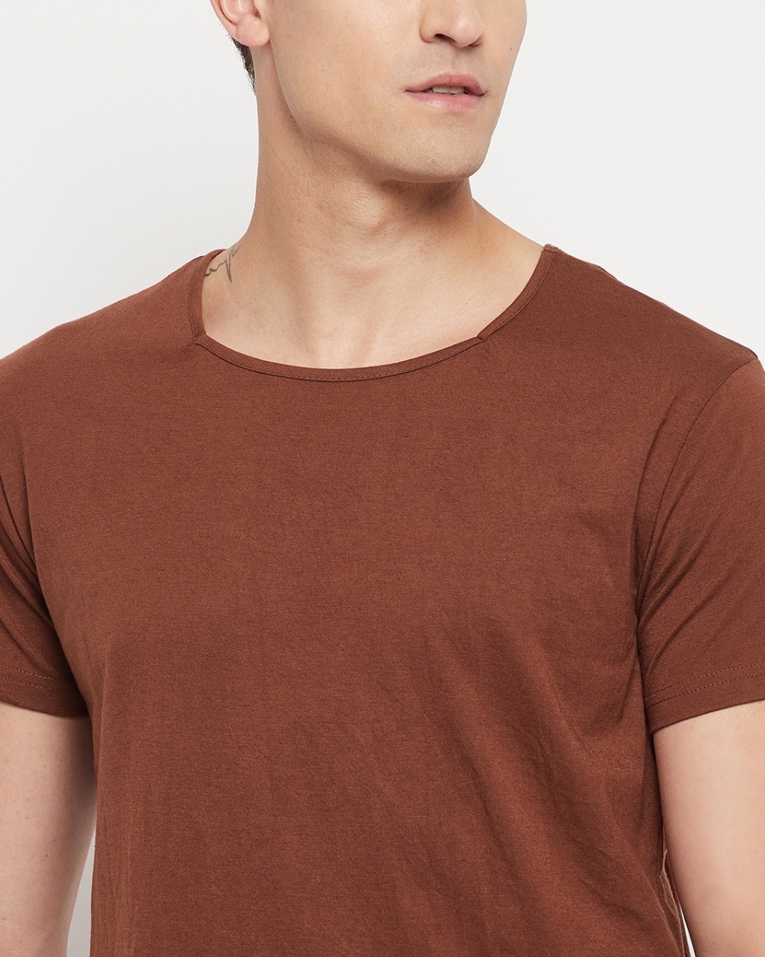 Shop Men's Brown Slim Fit T-shirt