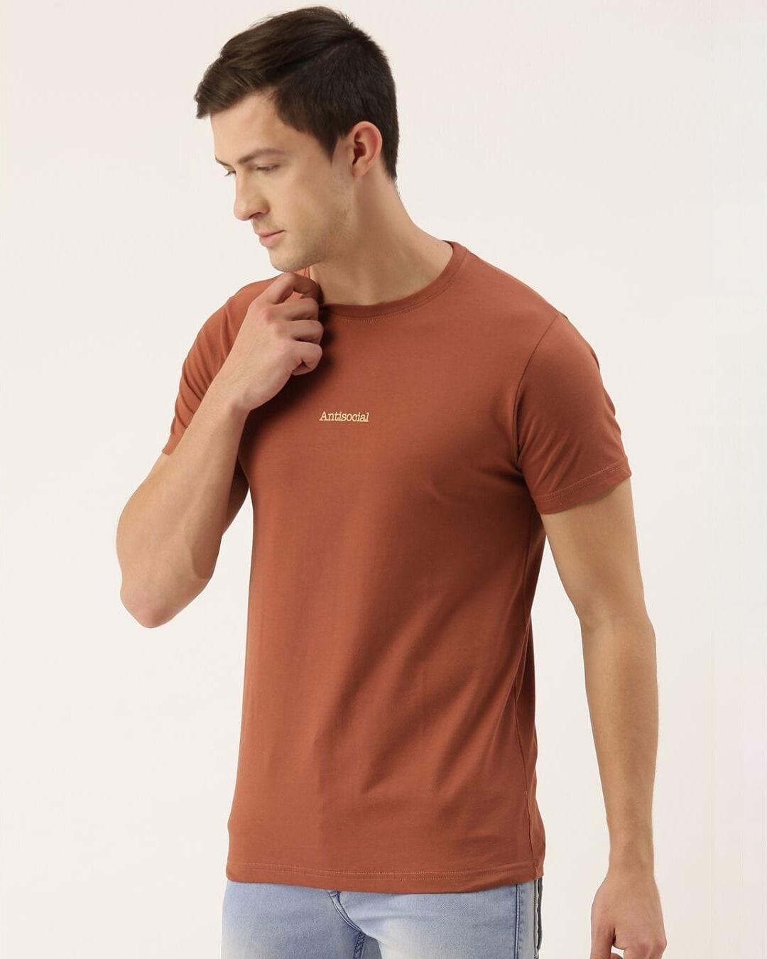 Shop Men's Brown Typography T-shirt