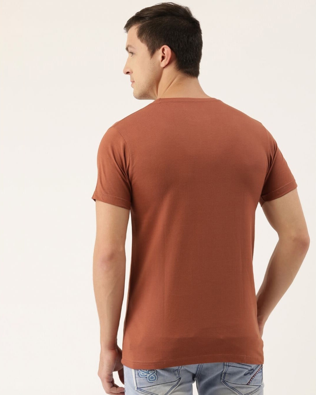Shop Men's Brown Typography T-shirt-Back