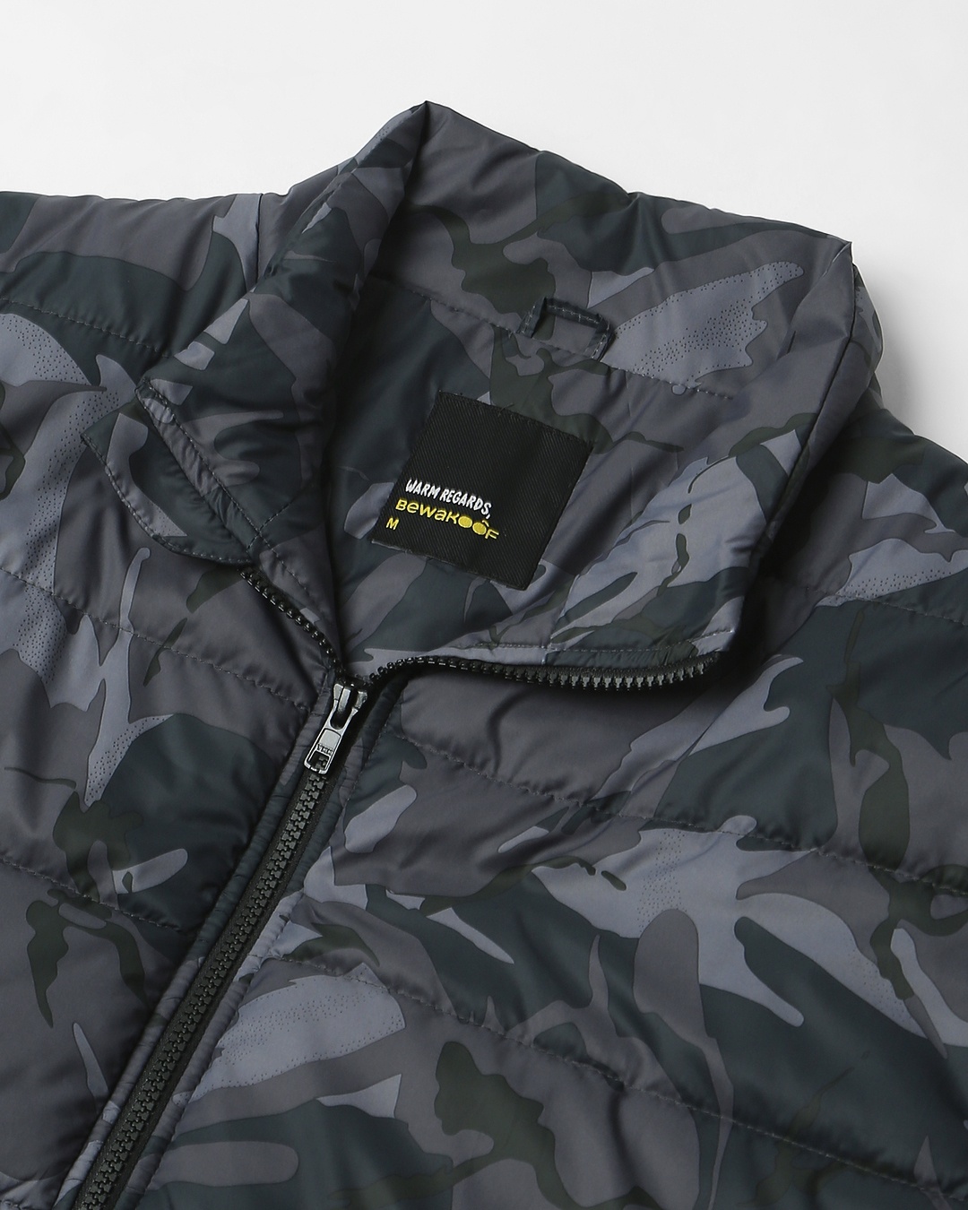 Buy Men's Grey Camo Printed Oversized Puffer Jacket Online at Bewakoof