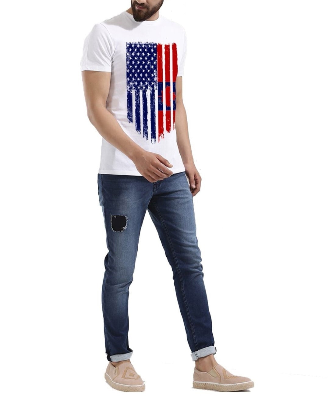 Shop Men's Canada Flag Printed Cotton T-shirt-Full
