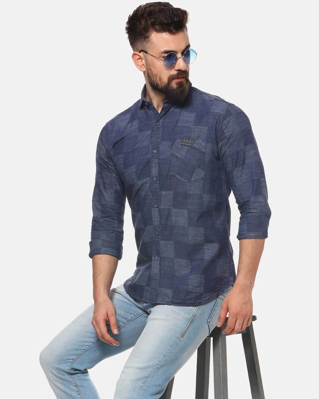 Shop Men's Casual Checkered Shirt