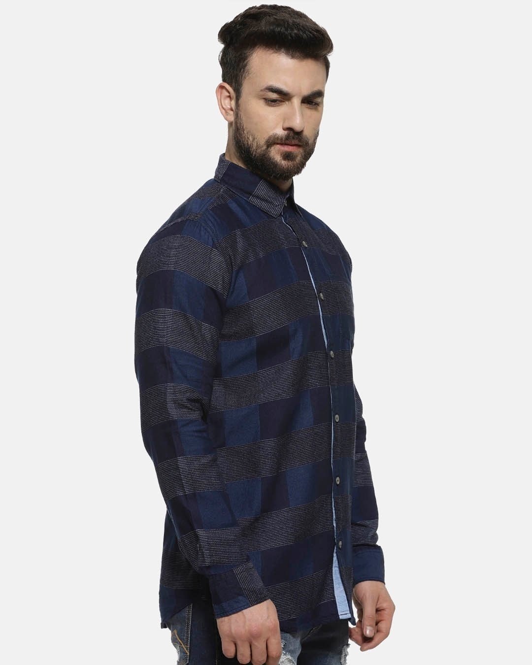 Shop Men's Checkered Casual Shirt-Back