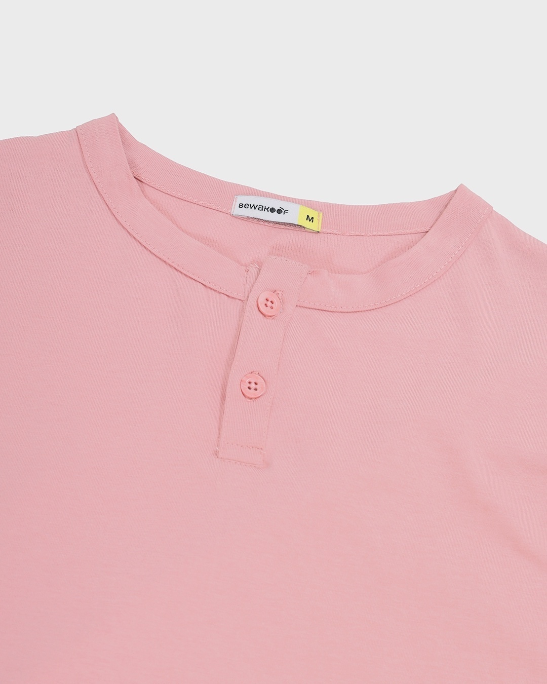 Shop Men's Cheeky Pink Henley T-shirt