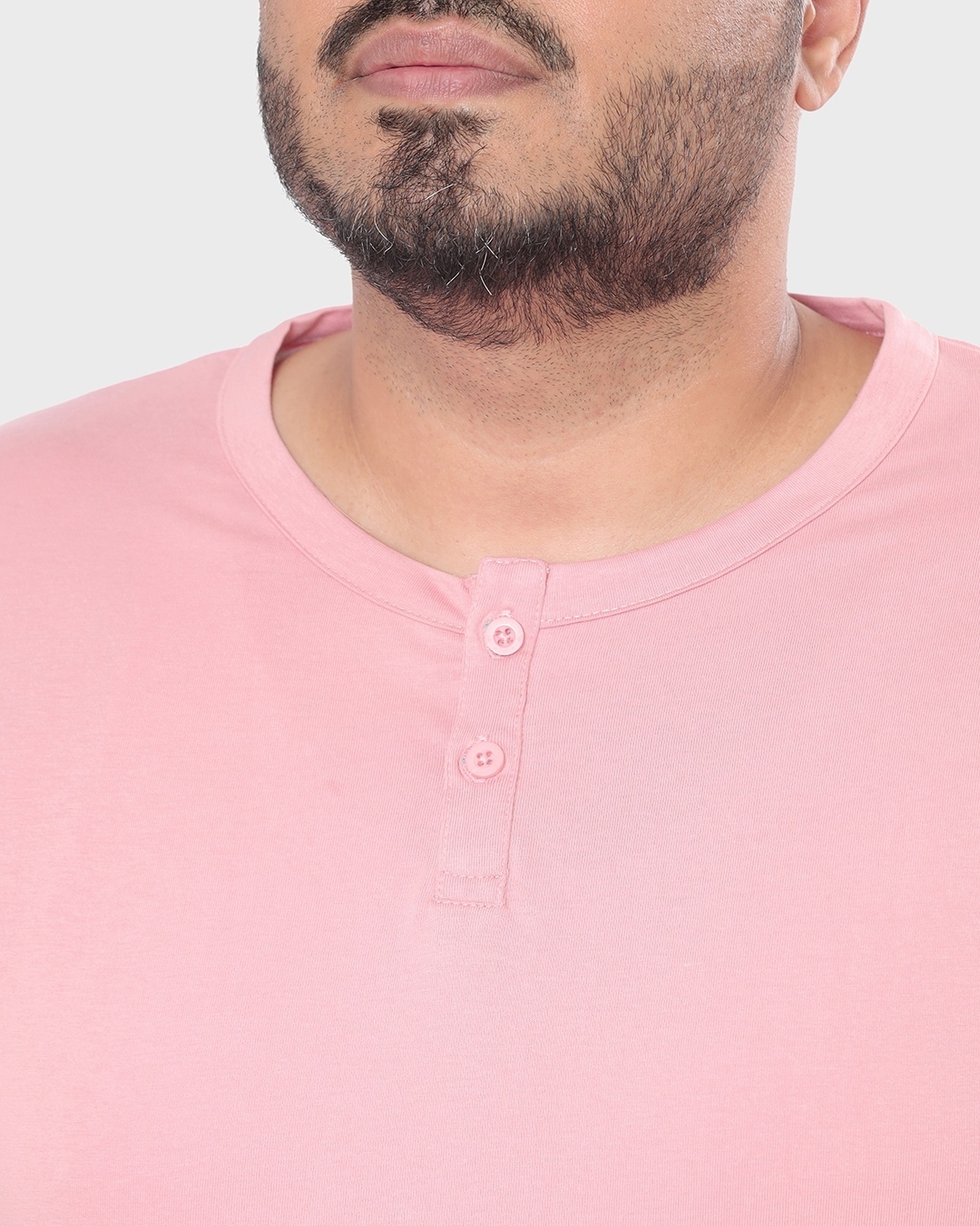 Shop Men's Cheeky Pink Plus Size Henley T-shirt