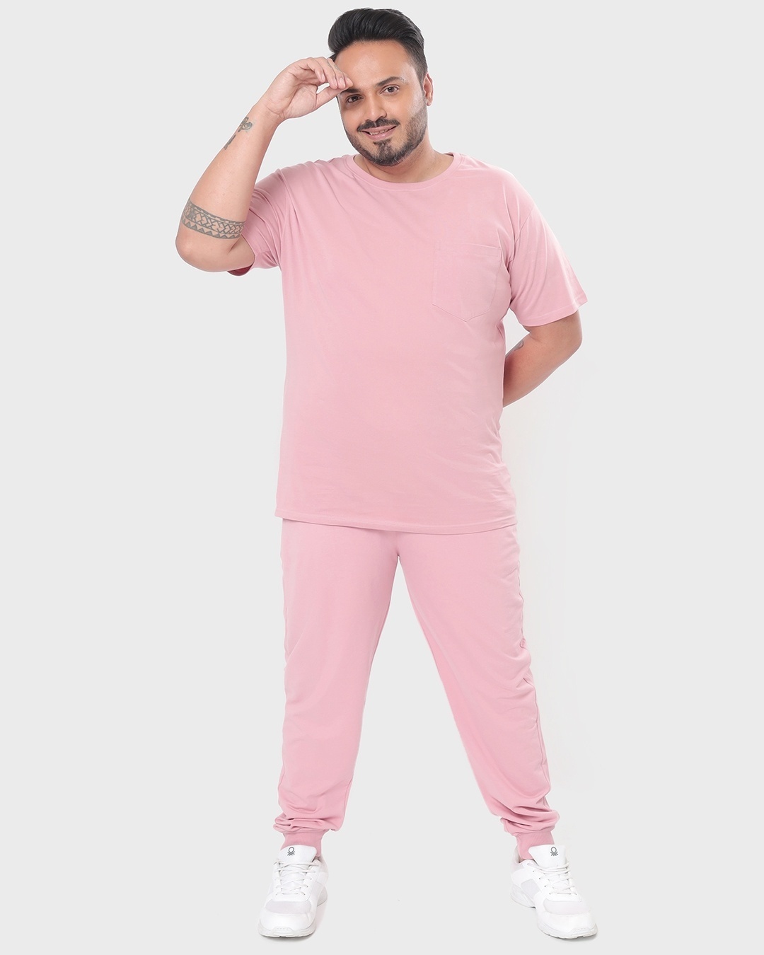 Shop Men's Cheeky Pink Plus Size Joggers-Full
