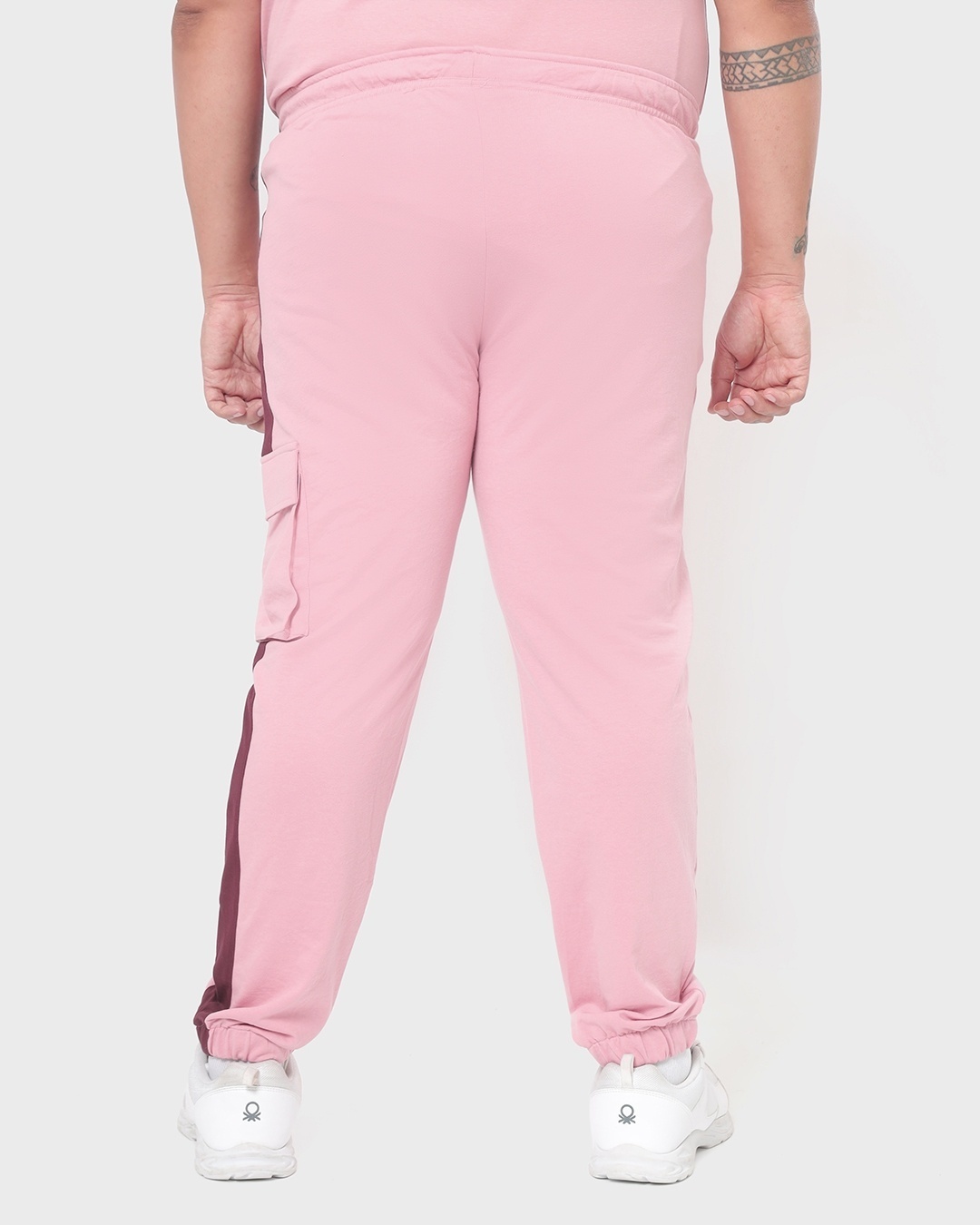 Shop Men's Cheeky Pink Pocket Side Panel Plus Size Joggers-Design