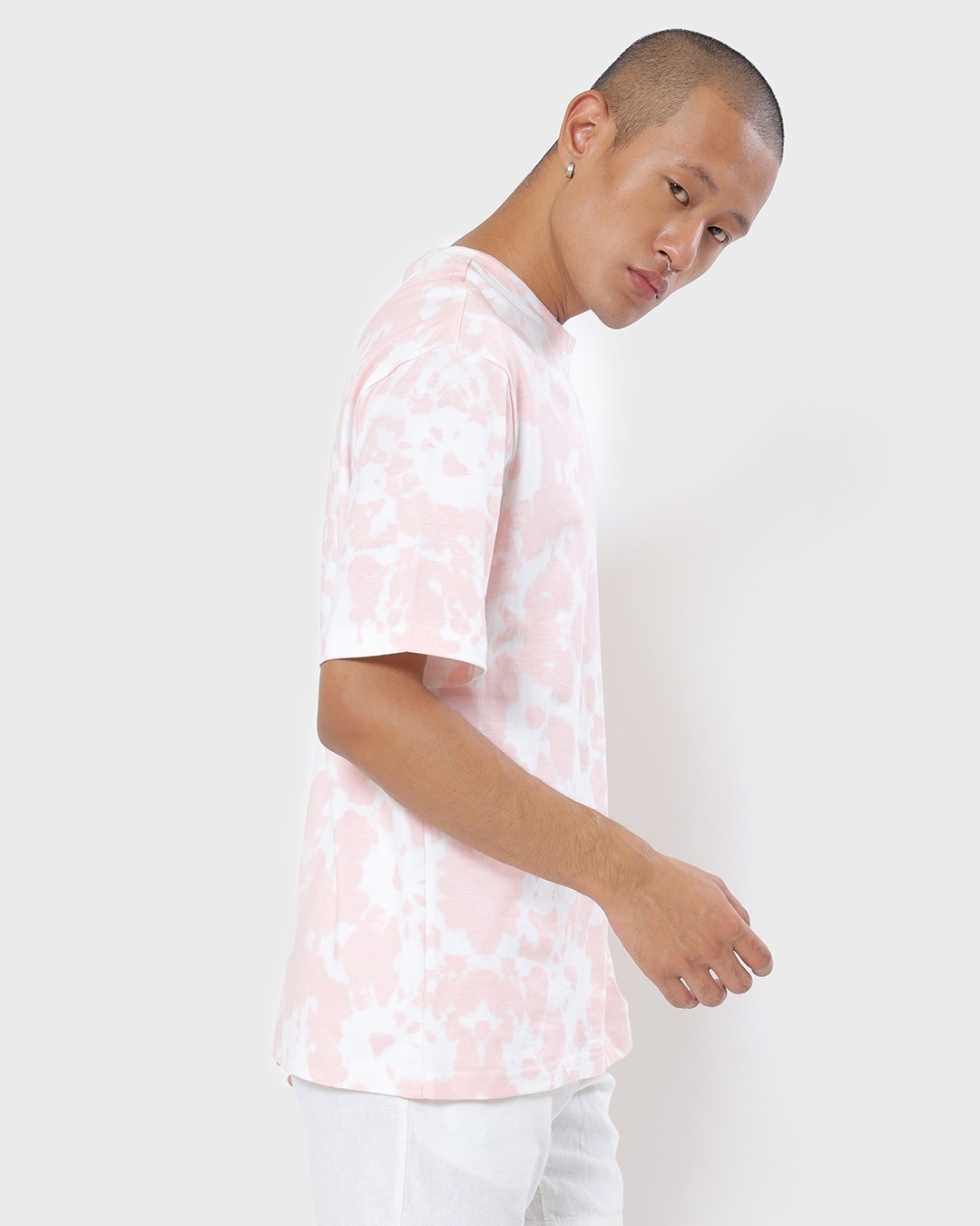 Shop Men's Cheeky Pink Tie & Dye Oversized Fit T-shirt-Back