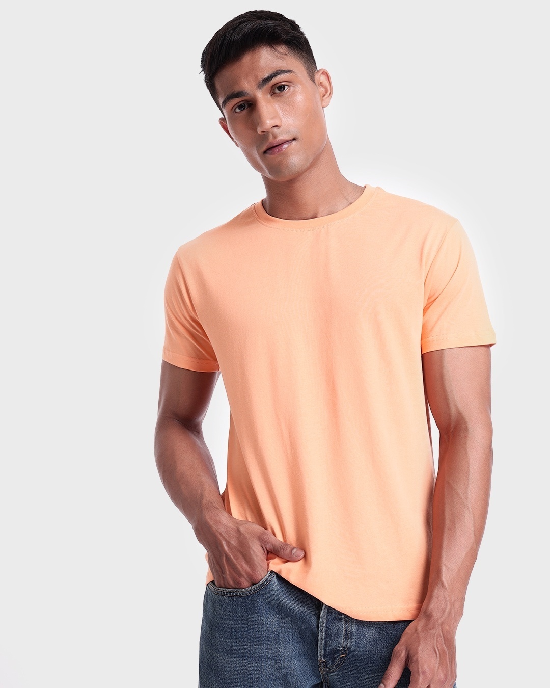 Shop Men's Orange Chiffon T-shirt-Front